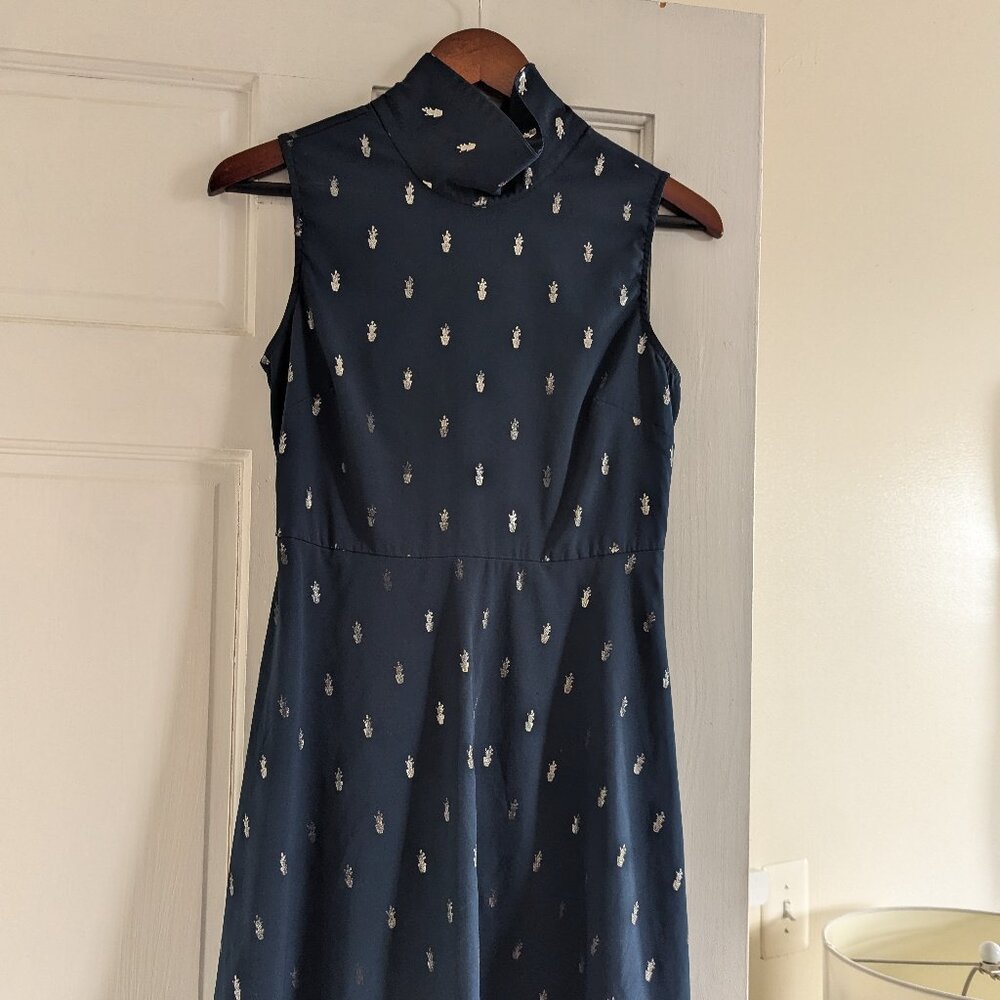 Mod navy pineapple Yumi dress, small